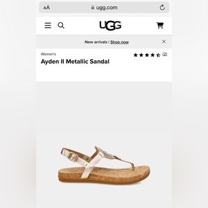UGG Ayden II Metallic Sandals size 7.5